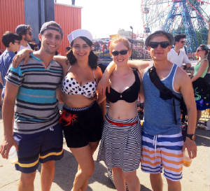 Allegra Michelle and boys at mermaid parade.JPG