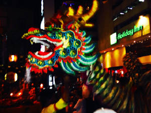 Dancing dragon at Bangkok Hindu festival.JPG
