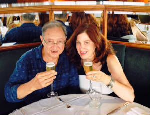 Harlan and Pattie at the Water Club with Champagne