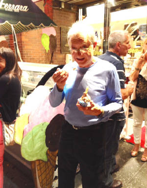 Harlan eating gelato at Ferrara's.JPG