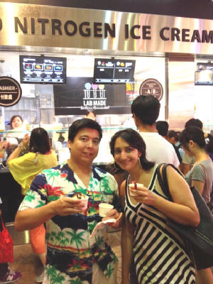 JP and Allegra with nitrogen ice cream.JPG