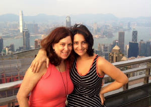 Pattie and Allegra at The Peak in Hong Kong.JPG