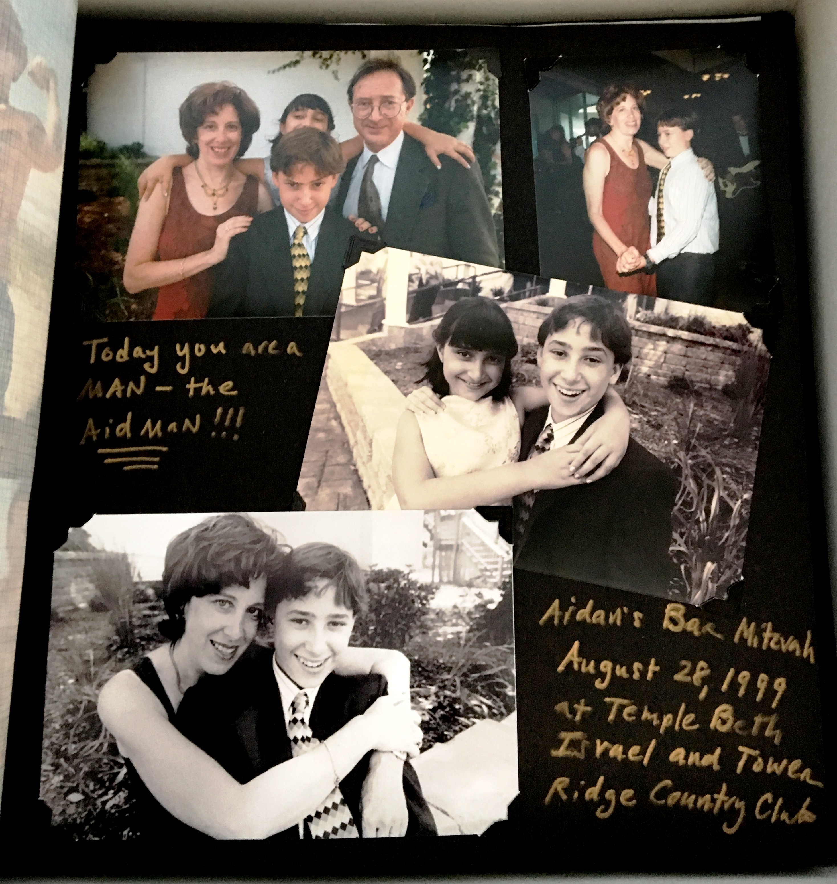 Album page with Aidan's bar mitzvah.JPG