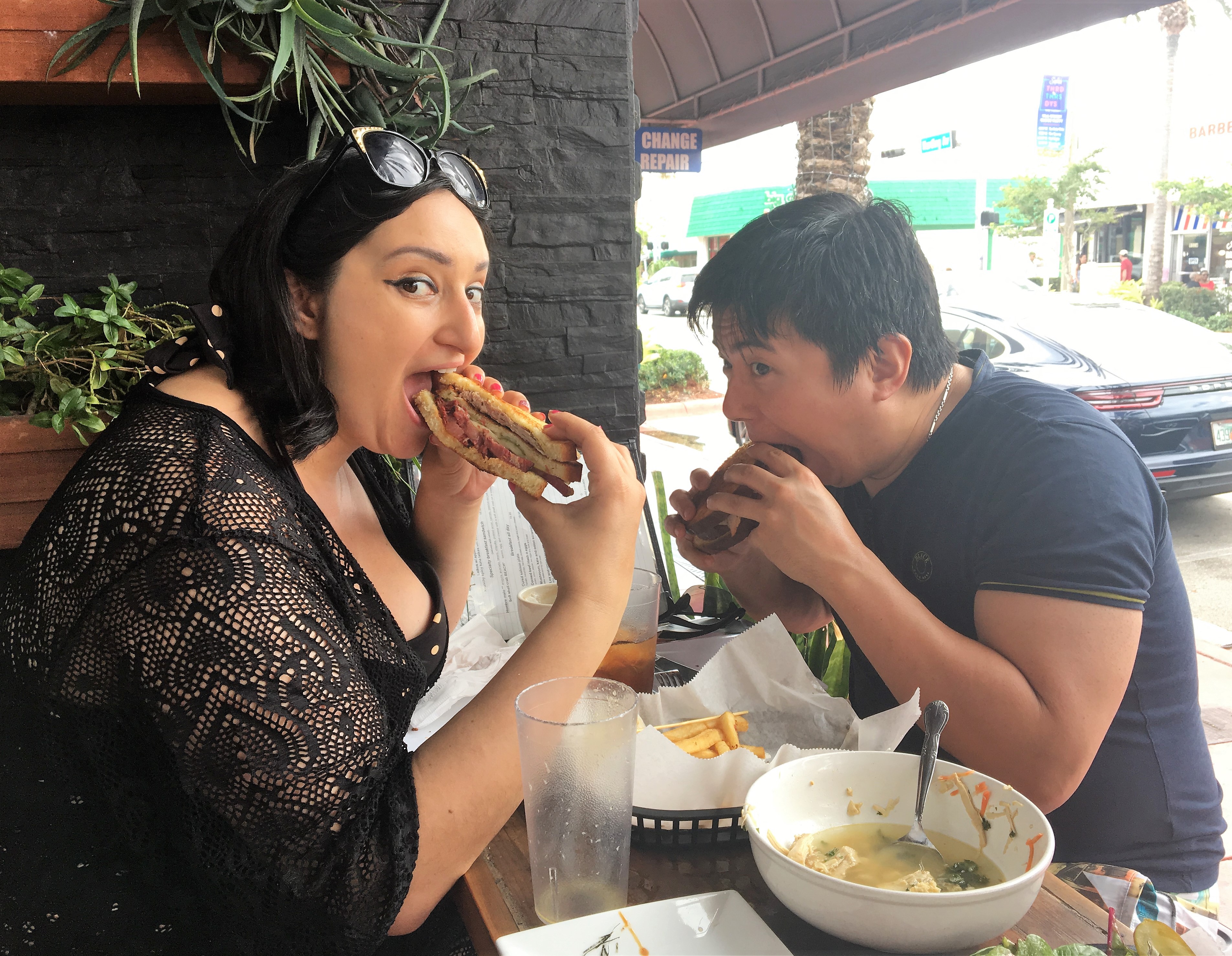 Allegra and JP enjoying the Jewban.JPG