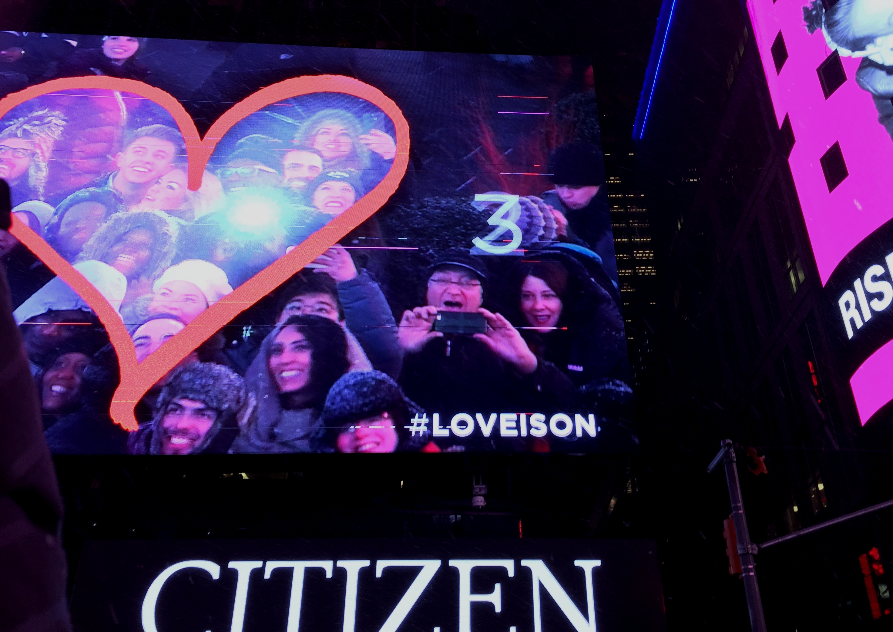 True love on the Jumbotron in Times Square.JPG