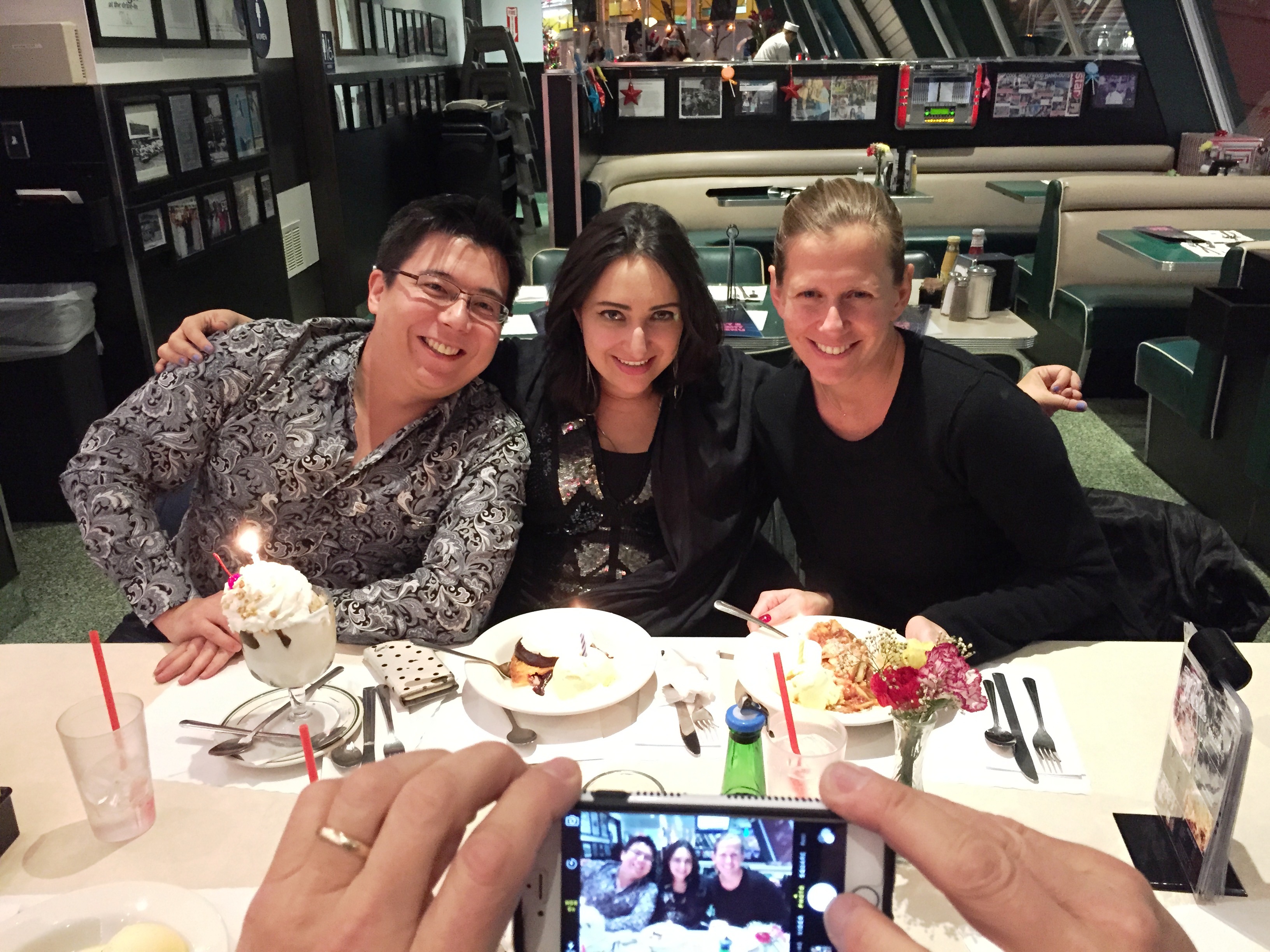 The birthday boy and girls at Mel's Drive-in.JPG