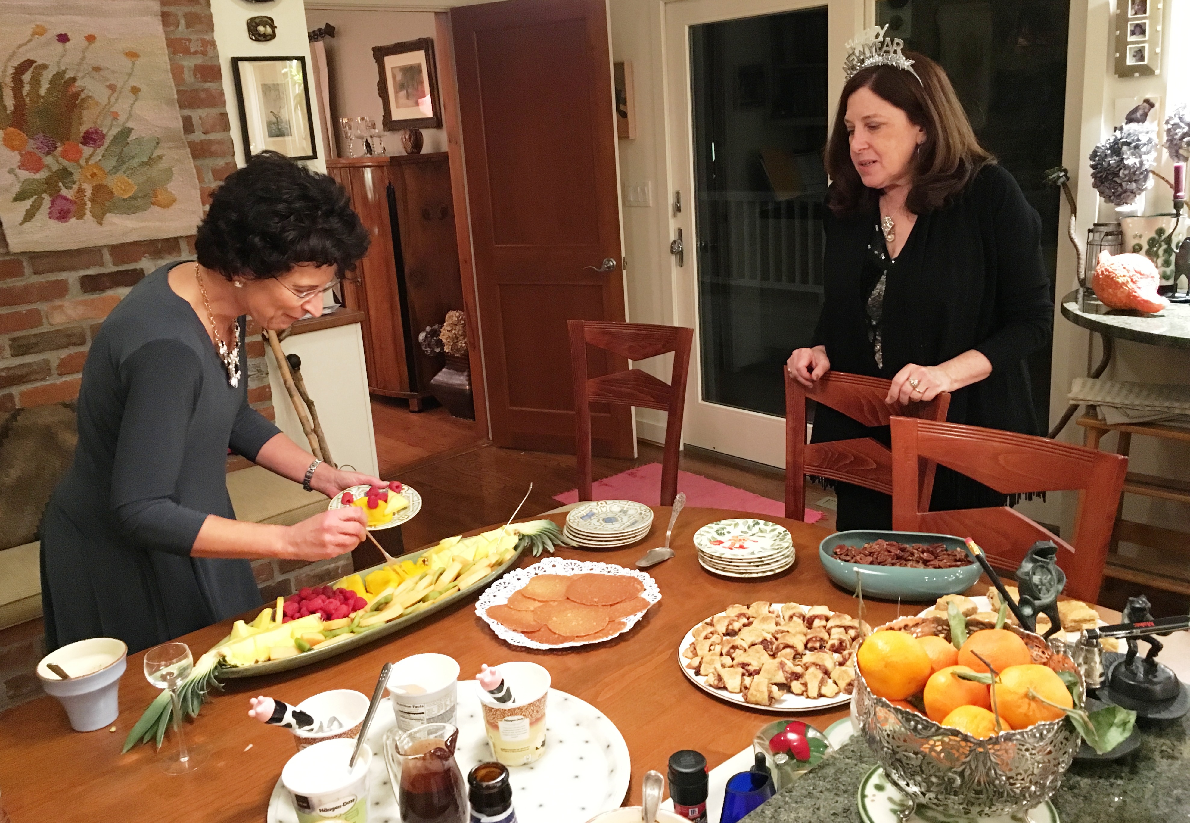 New Year's Eve Sally and me still eating!.JPG